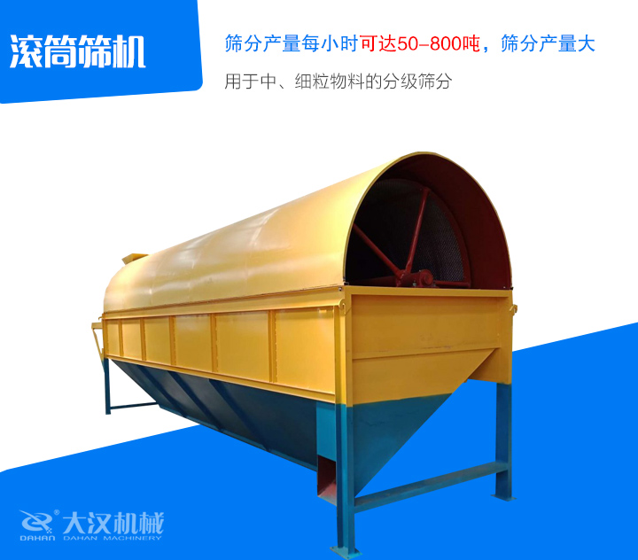 滾筒篩機(jī)用于中、細(xì)粒物料的分級篩分